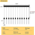 Modern Crystal Chandeliers LED Pendant Light for Kitchen Island Dining Room Entrance Foyer Living Room 6000K Black