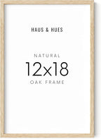 HAUS AND HUES 12 by 18 Picture Frame Set of 1-12 x 18 Poster Frame, 18x12 Light Wood Frame, 12x18 Frame, 12 x 18 Frame Natural Wood, 12 x 18 Picture Frame Wooden (Beige Frame)