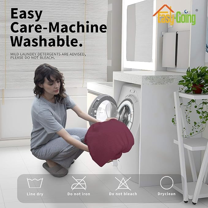 Easy-Going 6 Pieces Recliner Loveseat Stretch Sofa Slipcover Sofa Cover Furniture Protector Couch Soft with Elastic Bottom Kids, Spandex Jacquard Fabric Small Checks ASH Rose