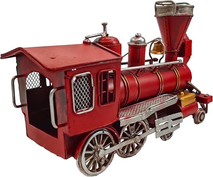 Berfutall-10'' Metal Classic Locomotive Collectible Model Train, Christmas Decor, Vintage Table Top Decor, Not a Toy