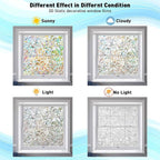 LEMON CLOUD Rainbow Window Privacy Film, Half-Moon Pattern, No Glue, Anti-UV (23.6 x 157.4 Inch)