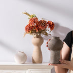 Ceramic Vase Home Table Decor - Flower Vase Set of 3 Living Room Kitchen Decorations Farmhouse Modern Rustic Vases Decorative Centerpiece for Shelf Bedroom Office Bathroom Dining Coffee Desk