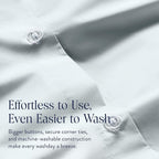 Brooklinen Luxury Percale Duvet Cover – 100% Cotton, Cool, Crisp, Extra-Long Corner Ties, Button Closure, Soft & Breathable – Machine Washable, Duvet Cover Full/Queen Bed Sizes (Sky)