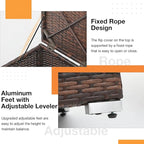 Patiorama 2 Piece Outdoor Patio Ottomans, All-Weather Brown PE Rattan Wicker Ottoman with Storage, Outdoor Footrest Footstool Seat w/Thick Cushion, Built-in Handle for Backyard Poolside Porch (Beige)