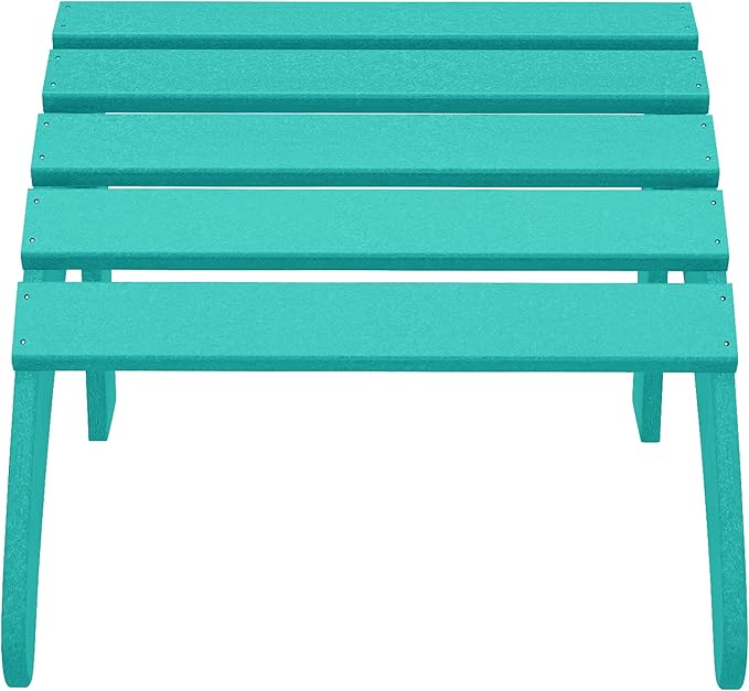 WestinTrends Outdoor Ottoman, Patio Adirondack Ottoman Foot Rest, All Weather Poly Lumber Folding Foot Stool for Adirondack Chair, Widely Used for Outside Porch Pool Lawn Backyard, Turquoise
