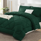 CozyLux Full Size Comforter Sets Emerald Green - 7 Pieces Bed in a Bag Full, Luxury Soft Bed Set for All Seasons, Bedding Set with Down Alternative Comforter, Sheets, Pillowcases & Shams