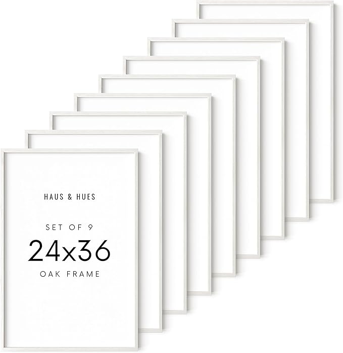 HAUS AND HUES Standalone White Oak Frames Set of 9-24x36