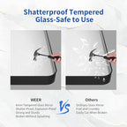 WEER Black Framed Mirror for Bathroom, 40x32 Inch Matte Black Bathroom Vanity Mirror, Rectangular Black Metal Framed Wall Mirror with Tempered Glass, Rounded Corner, Anti-Rust (Horizontal/Vertical)