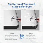 WEER Black Bathroom Mirror for Wall 40X30 Inch, Rectangular Black Metal Framed Vanity Mirror, Farmhouse Bathroom Mirror with Tempered Glass, Rounded Corner, Anti-Rust (Horizontal/Vertical)