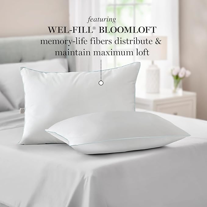 MARTHA STEWART SmartChill All Season 2 Piece Bed Pillow Set, 220 TC, Down-Alternative, King
