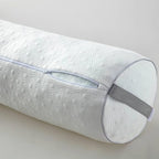 Kingnex 24x8 Adjustable Roll Bolster Pillow Under Knees for Back Sleepers to Relief Lower Back Pain Between Legs for Sleeping on Side Shredded Memory Foam Cylinder