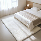 Fluffy Rug Shaggy Area Rug, White 6x9 Area Rugs for Living Room, Large Shag Area Rugs for Bedroom Kids Room Home Decor, Upgrade Anti-Skid Rectangular Fuzzy Rugs