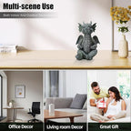 Garden Dragon Statue Decor - Meditation Dragon Sculpture Figurine Outdoor Decoration, Zen Yoga Garden Art Sculpture for Patio Lawn Yard Balcony Indoor Decor(Hands Flat)