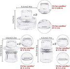 Candlestick Holders Set of 6, Ribbed Glass Taper Candle Holders, Reversible Clear Tealight & Candle Stick Candle Holder Vintage Crystal Tealight Candle Holder for Wedding Dinner Party