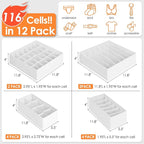 12 Pack Drawer Organizers for Clothing, 116 Large Compartments Fabric Dresser Closet Organizers and Storage Bins for Baby Clothing, Women Men Underwear Socks, Bra, Ties, College Dorm Room Essentials