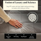 Miracle Made Soft Cooling Comforter – All-Season Silver-Infused Cozy Cotton Fabric – Lightweight, Hypoallergenic Bedding for Hot Sleepers, Queen Size Blanket, Stone