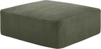 40" Square Stuffed Ottoman Pouf for Sofa Couch, Corduroy Poufs with Foam Chunk Filling, Furry & Fluffy Foot Stool Movable Ottoman. 40 * 40 Floor Poufs Foot Rest for Living Room, Green