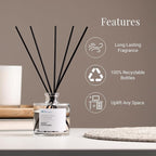 Classic White Tea & Thyme Reed Diffuser Set - Decorative Fragrance Diffuser & Oil for Bathroom & Home | Long-Lasting Aroma | Natural Scent Sticks | Essential Oils & Botanicals| 100mL