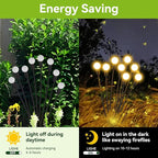 Solar Garden Lights Outdoor Waterproof, 2 Pack 16 LED Swaying Light Firefly Light Outdoor Decor Lights for Garden Gifts for Pathway Party Christmas Decoration, Warm White