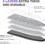 APEXCHASER Ironing Board with Iron Rest, Compact and Space Saver Iron Board, Extra Thick Cover, Height Adjustable, Wall Mount & Closet Hanger 13x43 Grey