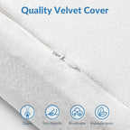 AM AEROMAX 32" King Size Contour Memory Foam Pillow, Neck Pillow for Neck Pain Relief, Neck Orthopedic Sleeping Pillows for Side, Back and Stomach Sleepers(White,Velvet)