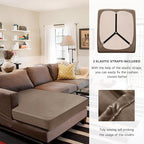 Yates Home Couch Covers for Sectional Sofa L Shape PU Leather Cushion Slipcover Water-Proof Elastic Chaise Seat Cover Protector Slip Cover for Settee Seater Replacement in Living Room（XXL, Camel