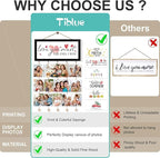 Christmas Card Holder Display Collage Picture Frames For Wall Interchangeable Holiday Decor Clips Photo Holders Merry Christmas Hanging Sign Wooden Photo Holder for Gift Card Holder Christmas Decor