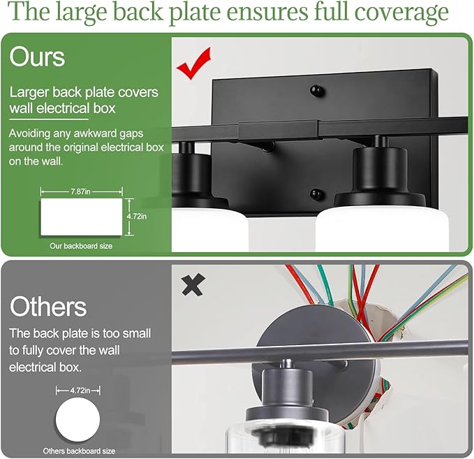 5-Light Black Bathroom Vanity Light Fixture with Milky White Frosted Glass Shades, Bathroom Light Fixture for Mirror, Matte Finish, Reversible Up/Down Lighting for Bedroom, Living Room, Hallway