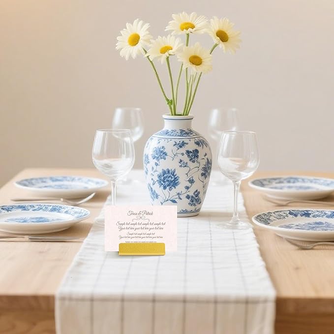 Urban Deco Table Card Holder Metal Place Card Holders Steel Card Holders for Photos, Food Signs, Memo Notes, Weddings, Restaurants, Birthday (Gold 24PK)