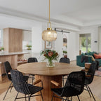 Modern Amber Glass Pendant Light Fixtures, Mid Century Pendant Lights for Kitchen Island, 9.8" Gold Adjustable Height Ceiling Hanging Light Fixtures for Dining Room Entryway Bedroom Foyer Hallway