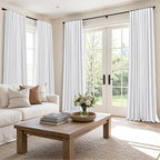 MIULEE 100% Blackout Curtains 90 Inch Long 2 Panels Set for Bedroom, Thick Faux Linen Black Out Curtain Room Darkening Back Tab Pleat Window Textured Drapes with Hooks for Living Room, Bright White