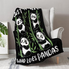 Panda Blanket Gifts for Girl Woman - Just A Girl Who Loves Pandas Cute Animal Lovers Throw for Teen Kids Adults Soft Fleece Cozy Bed Couch Decor Birthday Christmas Lightweight Blanket 50"x60"