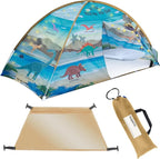 Dinosaur Twin Bed Tent for Kids Indoor Fort - Magical Dream Tents for Boys Pop Up Toddler Bed Canopy for Girls Bunk Bed Tent for Top Bunk - Sensory Sleep Pod for Kids Educational
