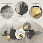 Lucky Monet Large Wall Decor for Living Room, Modern Metal Wall Art, 3D Textured Geometric Wall Sculpture 59"x24" Wall Hanging Decoration for Dinning Room Bedroom Entryway