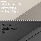 COZAYH Fully-Assembled 2-Drawer Woven Cane Front Accent Nightstand with Brass Knobs, Distressed White