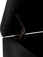 Joveco Storage Ottoman Bench, 51" Rectangle Long Bench, for Bedroom, End Foot of Bed, Living Room, Entryway, Line Black