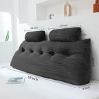 Headboard Wedge Pillow with 2 Pack Neck Roll Pillow Large Headboard Pillow Queen Wedge Pillow Headboard Soft and Supportive Bed Rest Reading Pillows for Sitting in Bed with Removable Cover