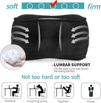 Lumbar Support Pillow for Office Chairs, Back Support Pillow for Lower Back Pain Relief, Soft & Good Support Corduroy Desk Lumbar Cushion, 17.5"x10"x5.5", Medium（Black