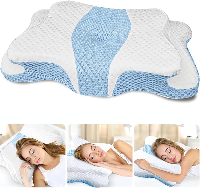 5X Pain Relief Cervical Pillow for Neck and Shoulder,Hollow Design Cervical Memory Foam Pillows, Orthopedic Ergonomic Neck Pillow,Contour Bed Pillow for Side,Back,Stomach Sleepes…