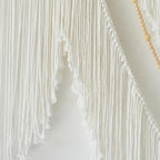 Flber Large Macrame Wall Hanging – Boho Yarn Art Garland with Tassels and Beads, Handmade Rope Decor for Nursery, Party, Wedding, Bedroom, Fireplace Mantel, or Photo Backdrop 57" W x 41" L