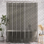AmazerBath 72x78 Long Shower Curtain Liner, Clear Black Plastic Shower Curtain Liner, Waterproof PEVA Shower Liner, Cute Lightweight Shower Curtains for Bathroom with 3 Magnets & Rustproof Grommets