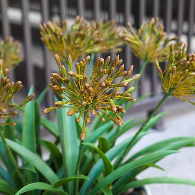 Faux Plants Outdoor 8 Bundles Artificial Flowers Stems 18.9 in Large Fake Greenery Realistic for Home Garden Planters Front Door Decor Outside