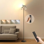 FIMEI Split Floor Lamp Modern LED Rotatable Floor Lamp, Eye-Protection Reading Standing Lamp with Stepless Dimming and 3000K-6000K Color, Separately Rotatable Design, Black