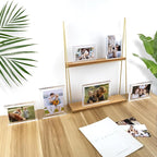 Golden State Art 4x6 Acrylic Picture Frames 5 Pack, Frameless Clear Photo Frame, Double Sided Freestanding, Tabletop Display for Home Office Desk