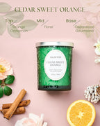 M&SENSE Cedarwood Orange Christmas Candle, Cracking Wooden Wick Soy Wax, 18oz 100 Hours Long Lasting Clean Burn, Large Fall Candles for Home Scented, Winter Holiday Aromatherapy Gifts for Women