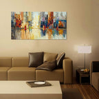 Canvas Wall Art Abstract Cityscape Painting Modern New York City Artwork Lady Romantic Street Scenery Picture Home Office Decor