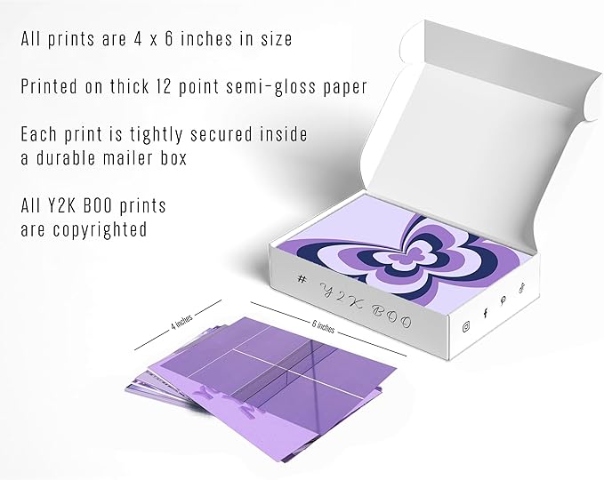 Soft Purple Dreamy Aesthetic Wall Collage Kit – 50 Mystical & Classic Photos, 4"x6" Semi-Gloss Prints for Teen Girls Dorm Room Decor, Elegant Purple Moments, Ideal Gift for Birthday & Graduation