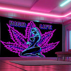 ADDWel Blacklight Tapestry for Bedroom, Tapestry Glow In The Dark, UV Reactive Black Light Posters Wall Hanging for Bedroom Dorm Living Room Backdrop Decor