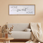 Home Sweet Home Sign Wall Decor 40"x15" Above Bed Living Room Large Wooden Framed Family Plaques Art (Wood)