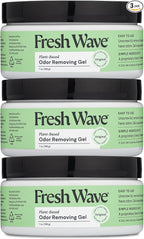 Fresh Wave Odor Removing Gel, 7 oz., Pack of 3 - Odor Absorbers for Home, Safer Odor Relief, Natural Plant-Based Odor Eliminator, Every 7 oz. lasts 15-30 Days, For Cooking, Trash & Pets